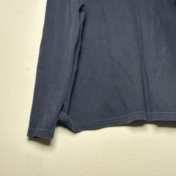 VTG Roundtree & Yorke Sweater Men L Striped Embroidered Black Blue Fall Cozy - Picture 7 of 9